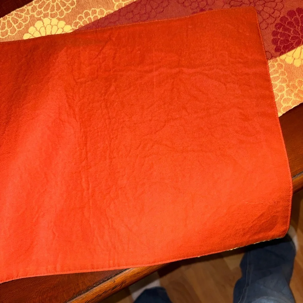 Orange and yellow table runner floral pattern